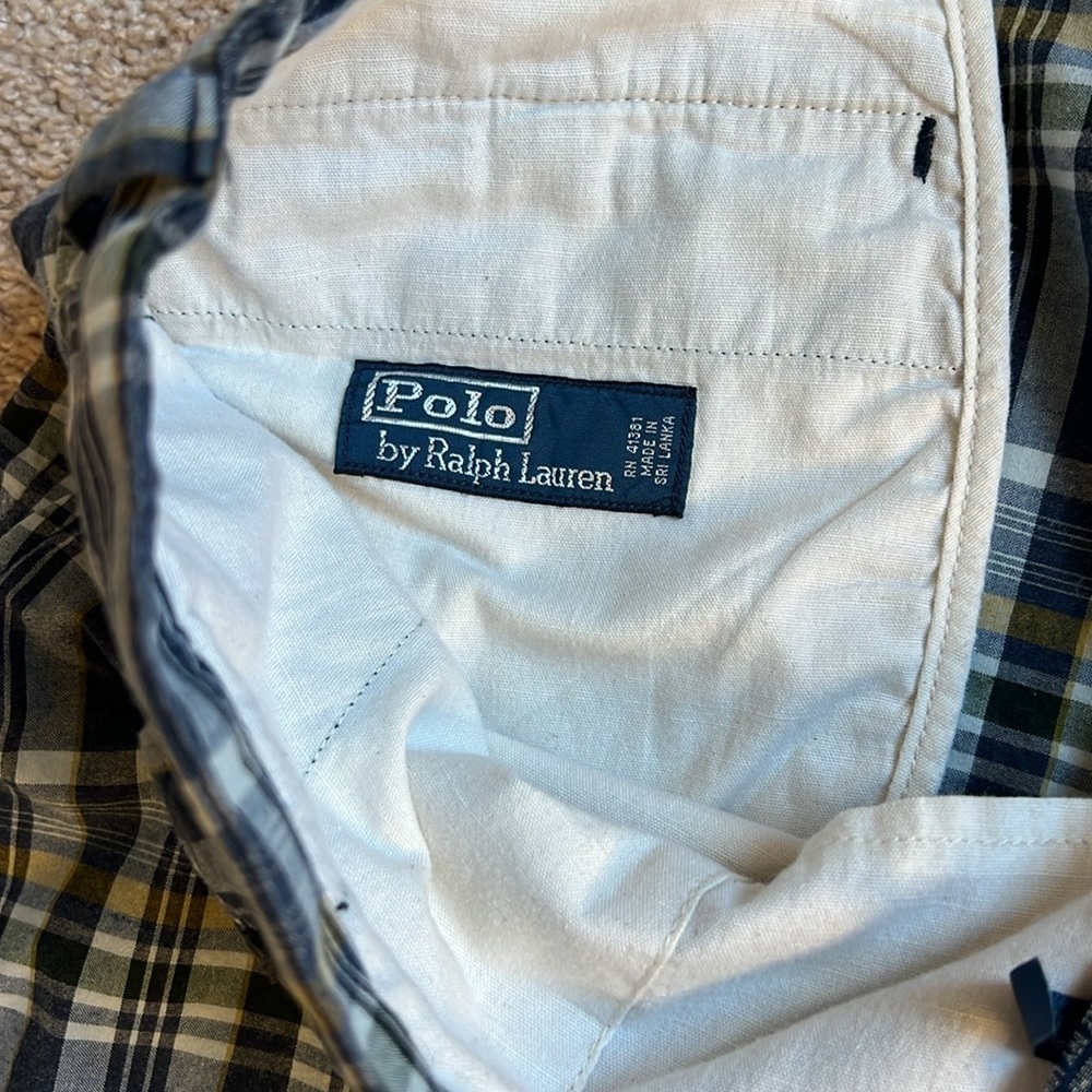 Polo Ralph Lauren Mens Blue Plaid Indian Madras Chino Shorts Size 34 - Picture 3 of 8